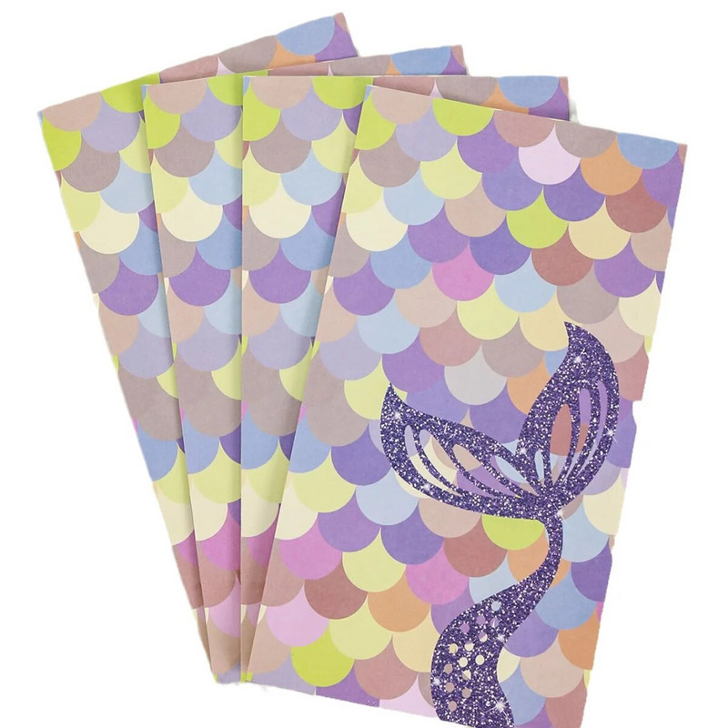 10 db Mermaid Sea Theme Party Mermaid Candy Papírtáska Cukorka Snack Csomagolótáska Lány Születésnapi Party Ajándék szívesség Táska kellékek
