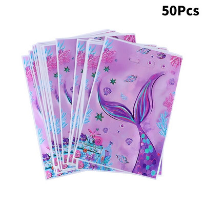 10/50 gab. Nāriņas plastmasas gardumu maisiņi Mermaid Tail Candy dāvanu maisiņi nāriņai, jūras tematiskā ballīte, dekors Baby Shower Favor