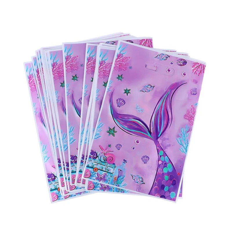 10/50 gab. Nāriņas plastmasas gardumu maisiņi Mermaid Tail Candy dāvanu maisiņi nāriņai, jūras tematiskā ballīte, dekors Baby Shower Favor