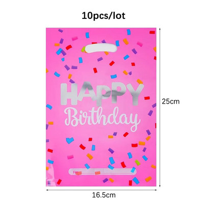 10kom Sretan rođendan Poklon vrećice od aluminijske folije Zvjezdice Plastične vrećice za rođendanske zabave Slatkiši Kolačići Plastične vrećice