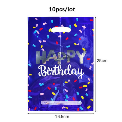 10kom Sretan rođendan Poklon vrećice od aluminijske folije Zvjezdice Plastične vrećice za rođendanske zabave Slatkiši Kolačići Plastične vrećice