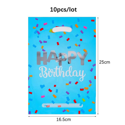 10kom Sretan rođendan Poklon vrećice od aluminijske folije Zvjezdice Plastične vrećice za rođendanske zabave Slatkiši Kolačići Plastične vrećice