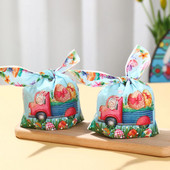 50 vnt. Velykų triušio ausų maišelis, sausainis, saldainių dovanų plastikinio maišelio maišelis, kepimo pakuotė sausainiams Velykų papuošimas 2024 m. Velykų dovana