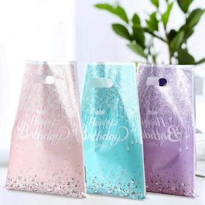 Shiny Diamonds Plastic Gift Bag Loot Bag Baby Shower Happy Birthday Party Supplies Theme Decorations