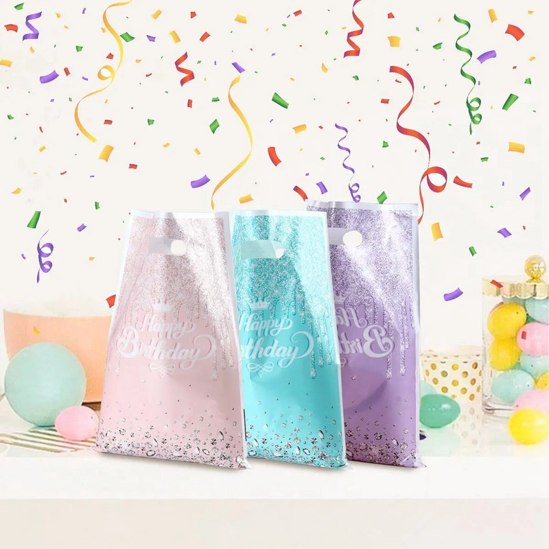 Blizgantys deimantai Plastikinis dovanų maišelis Pagrobimo maišelis Kūdikių dušas su gimtadieniu Vakarėlio reikmenys teminiai papuošimai