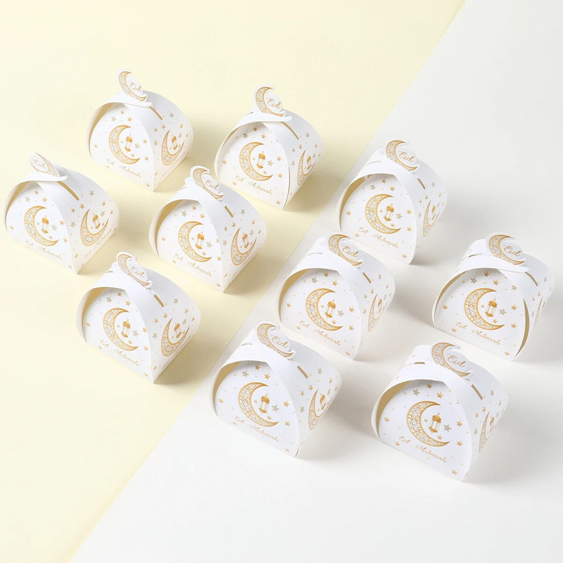 12 gab. Eid Mubarak dāvanu kastīte Eid Mubarak konfekšu kastīte mājām Eid Mubarek 2024 musulmaņu islāma festivāla ballīšu piederumi Ramadāna dekori