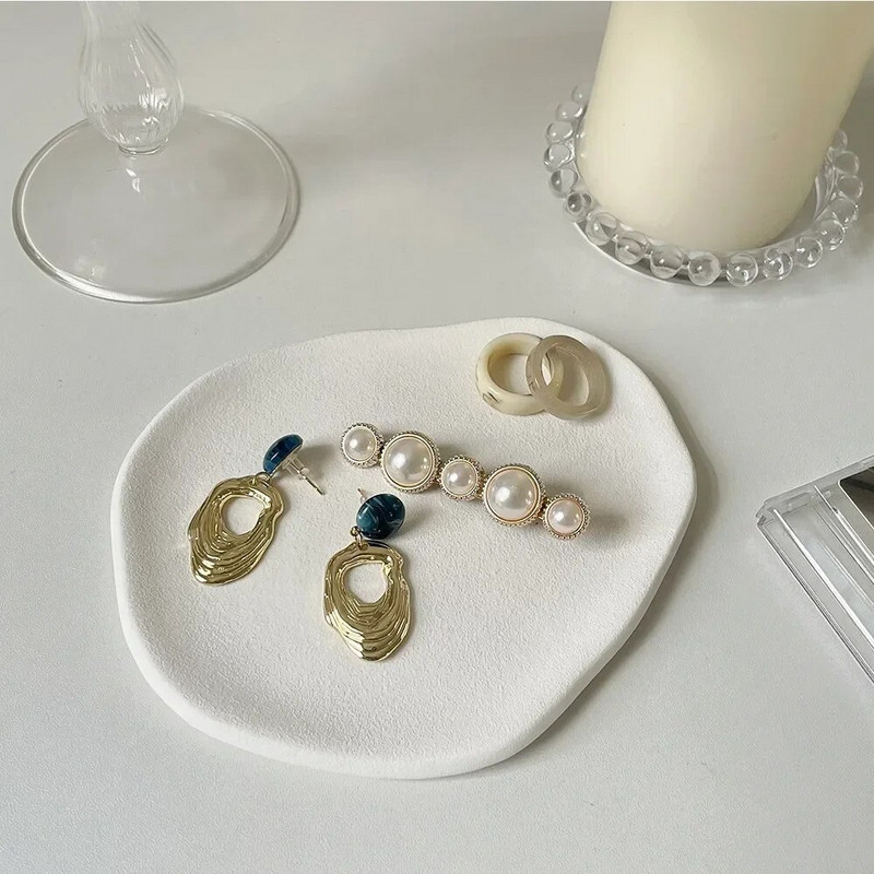 Organizator Rekviziti za nakit Skladištenje Nepravilna keramička posuda za izlaganje mirisa Tanjur za desert Pladanj za tortu Ukrasi Svijeća Fotografija Žbuka