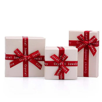 Червени цветни кутии за бижута Опаковъчна лента Панделка Пръстени Декорации на калъфи Класически подаръци Витрина Орнаменти