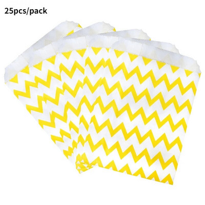 25Goodie Krepšiai Aukštos kokybės vakarėlių popierinis maišelis Polka Dot dryžuotas popierinis rankdarbių krepšys Kepyklų krepšys Dovanų krepšys Vestuvių Goodie maišelis popieriniai maišeliai