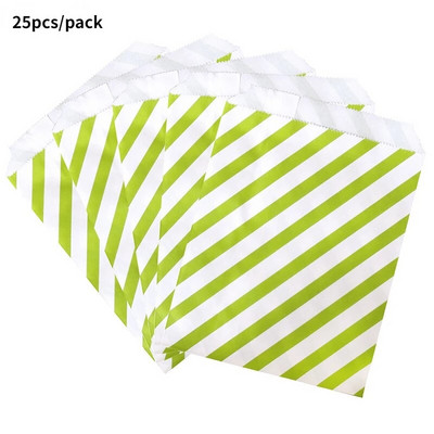 25Goodie Krepšiai Aukštos kokybės vakarėlių popierinis maišelis Polka Dot dryžuotas popierinis rankdarbių krepšys Kepyklų krepšys Dovanų krepšys Vestuvių Goodie maišelis popieriniai maišeliai