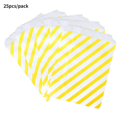 25Goodie Krepšiai Aukštos kokybės vakarėlių popierinis maišelis Polka Dot dryžuotas popierinis rankdarbių krepšys Kepyklų krepšys Dovanų krepšys Vestuvių Goodie maišelis popieriniai maišeliai