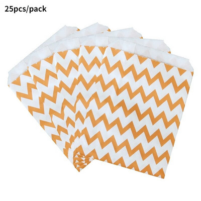 25Goodie Krepšiai Aukštos kokybės vakarėlių popierinis maišelis Polka Dot dryžuotas popierinis rankdarbių krepšys Kepyklų krepšys Dovanų krepšys Vestuvių Goodie maišelis popieriniai maišeliai