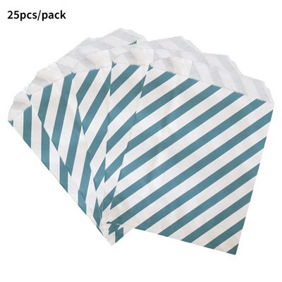 25Goodie Krepšiai Aukštos kokybės vakarėlių popierinis maišelis Polka Dot dryžuotas popierinis rankdarbių krepšys Kepyklų krepšys Dovanų krepšys Vestuvių Goodie maišelis popieriniai maišeliai