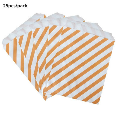 25Goodie Krepšiai Aukštos kokybės vakarėlių popierinis maišelis Polka Dot dryžuotas popierinis rankdarbių krepšys Kepyklų krepšys Dovanų krepšys Vestuvių Goodie maišelis popieriniai maišeliai