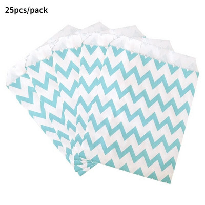 25Goodie Krepšiai Aukštos kokybės vakarėlių popierinis maišelis Polka Dot dryžuotas popierinis rankdarbių krepšys Kepyklų krepšys Dovanų krepšys Vestuvių Goodie maišelis popieriniai maišeliai