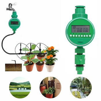 Градински таймер за вода Цифров програмируем контролер Автоматичен ръчен 1PC кран маркуч спринклер Време за външно напояване за система