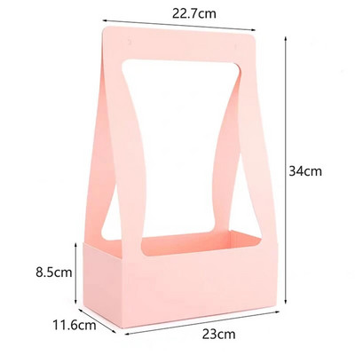 Dvostrana vodootporna kraft papirna prijenosna košara s cvijećem Drška za buket Kartonska kutija Kreativni buket Kutija za zamatanje blagdanskih darova