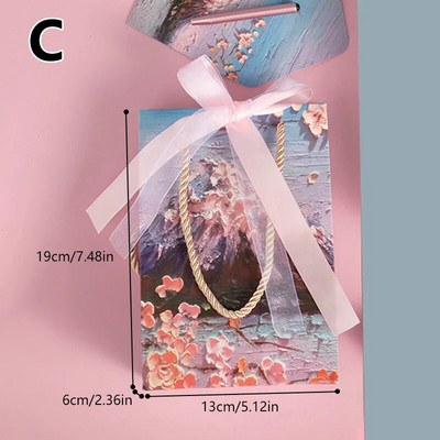 Kreatívna nová krásna darčeková taška, zasnená a luxusná darčeková taška na narodeniny, fantasy olejomaľba, kabelka, nákupné tašky