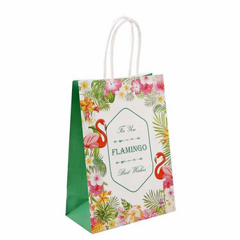 5 τμχ Τσάντες δώρου Flamingo Τσάντες για πάρτι Χαβάης Τσάντες Flamingo με χερούλια για Παιδικά Γενέθλια Νυφικό Baby Shower Party Προμήθειες
