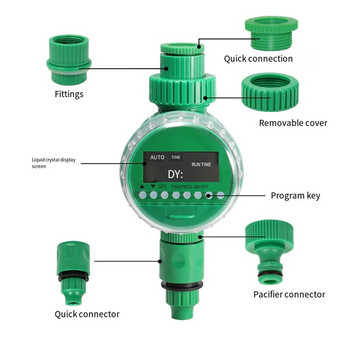 Автоматичен таймер за напояване Контролер на интелигентен клапан LCD дисплей Електронен часовник за поливане Устройство за контрол на водата в градината