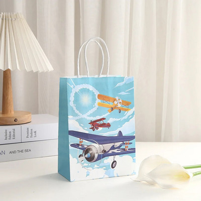 Lėktuvo gėrybių krepšys 6 vnt. Lėktuvo gimtadienio dekoracijos Vaiko gimtadienio dovanos mokykloms reikmenys Kūdikių dušo dekoras