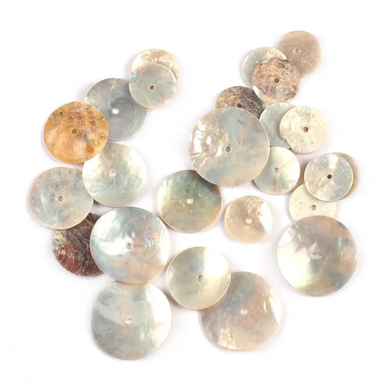 Nedovršene prirodne okrugle školjke privjesak DIY Scrapbooking pribor za rukotvorine Školjke Ručno izrađeni dodaci Kućni dekor c3296