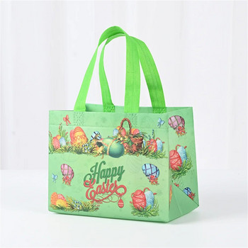 Великденски торбички за подаръци Творчески анимационен модел на кошница за яйца от заек Ламинирани нетъкани торбички за торбички Екологични чанти за пазаруване в търговския център