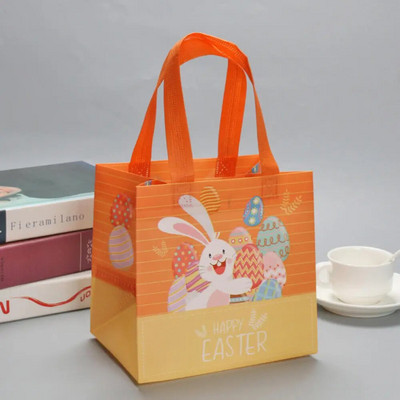 Uskrsne torbe Poklon torbe Kreativni crtani uzorci košare za jaja od zeca Laminirane netkane Tote torbe Ekološke torbe za kupovinu u trgovačkim centrima