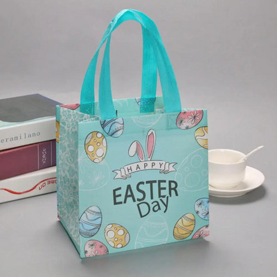 Uskrsne torbe Poklon torbe Kreativni crtani uzorci košare za jaja od zeca Laminirane netkane Tote torbe Ekološke torbe za kupovinu u trgovačkim centrima