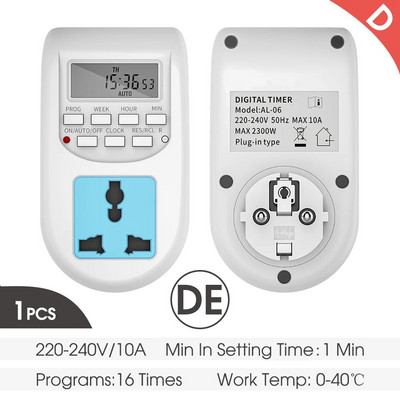 Utikač s digitalnim beskonačnim ponavljanjem ciklusa za električnu utičnicu 24-satni programabilni vremenski prekidač za napajanje Kontrola pumpe za navodnjavanje