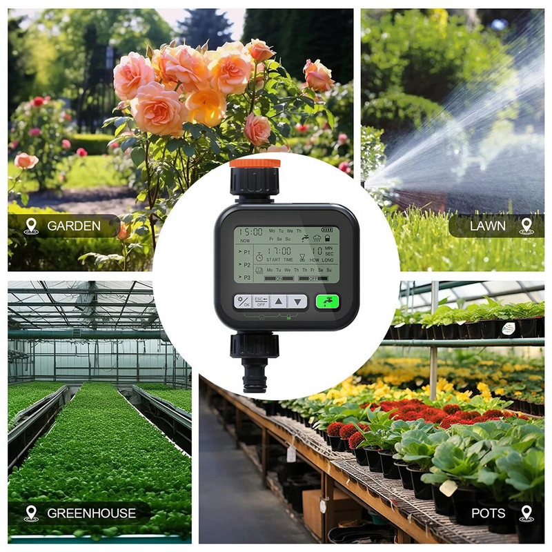 Mjerač vremena za raspršivač Programabilna slavina za crijevo za vodu Tajmer Regulator vremena za navodnjavanje Tajmer za navodnjavanje vrta s ručnom odgodom kiše 1 izlaz