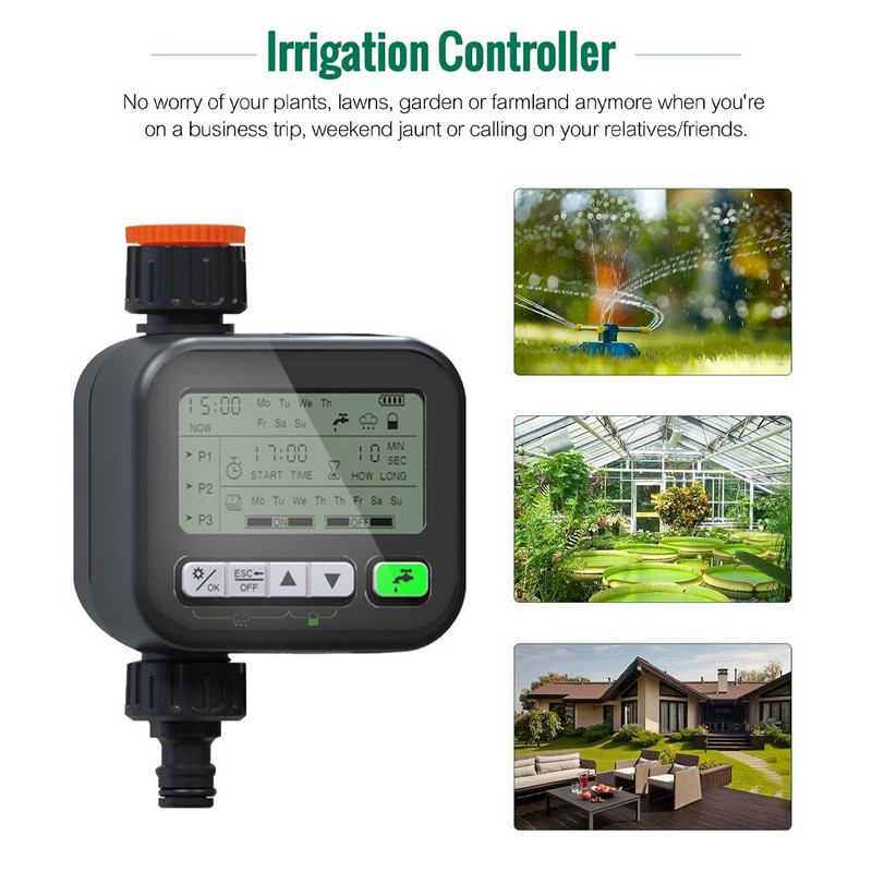 Mjerač vremena za raspršivač Programabilna slavina za crijevo za vodu Tajmer Regulator vremena za navodnjavanje Tajmer za navodnjavanje vrta s ručnom odgodom kiše 1 izlaz