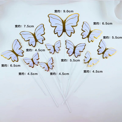 10 komada utisnutih zlatnih ružičastih leptira na vrhu torte Princeza Djevojka Vjenčanje Sretan rođendan Dekoracija Dekoracija torte za desert Leptir