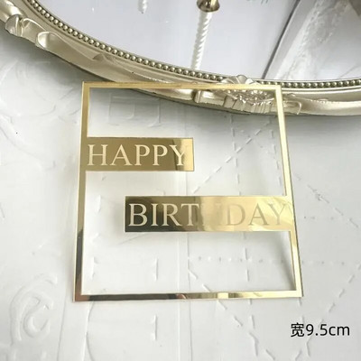 Ins Gold Topper pentru tort La mulți ani, acrilic pentru fetiță, pentru petrecere de aniversare pentru copii, cadou pentru baby shower, decorare pentru desert