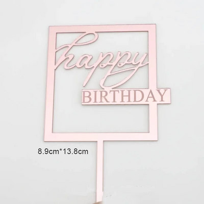 Ins Gold Topper pentru tort La mulți ani, acrilic pentru fetiță, pentru petrecere de aniversare pentru copii, cadou pentru baby shower, decorare pentru desert