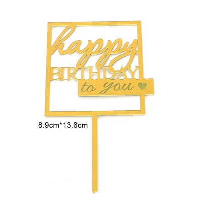 Ins Gold Topper pentru tort La mulți ani, acrilic pentru fetiță, pentru petrecere de aniversare pentru copii, cadou pentru baby shower, decorare pentru desert