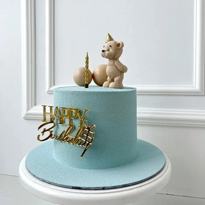 Ins Gold Topper pentru tort La mulți ani, acrilic pentru fetiță, pentru petrecere de aniversare pentru copii, cadou pentru baby shower, decorare pentru desert