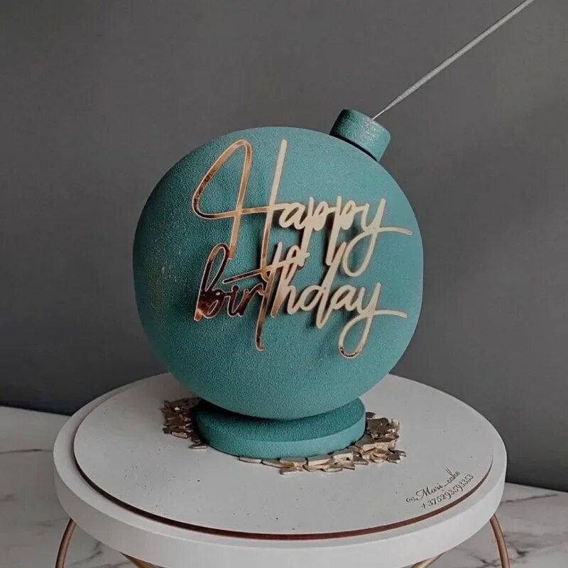 Ins Gold Topper pentru tort La mulți ani, acrilic pentru fetiță, pentru petrecere de aniversare pentru copii, cadou pentru baby shower, decorare pentru desert