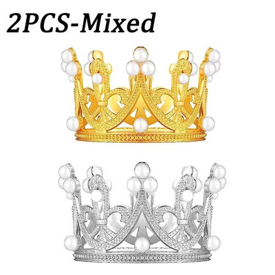 5/1 buc Mini Coroana Decoratiuni Tort Printesa Topper Perla Tiara Copii Ornamente pentru Păr pentru Nunta Ziua de Naștere Decorare Tort