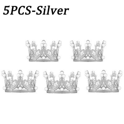 5/1 buc Mini Coroana Decoratiuni Tort Printesa Topper Perla Tiara Copii Ornamente pentru Păr pentru Nunta Ziua de Naștere Decorare Tort
