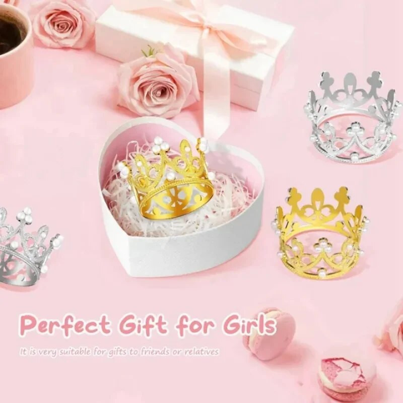 5/1 buc Mini Coroana Decoratiuni Tort Printesa Topper Perla Tiara Copii Ornamente pentru Păr pentru Nunta Ziua de Naștere Decorare Tort