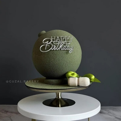 Ins Flank Topperuri pentru tort La mulți ani, originalitate, acrilic, auriu roz