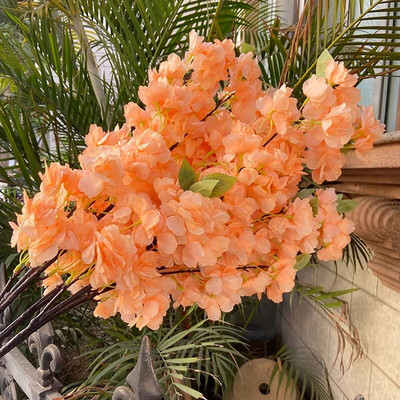 80 CM imitație de flori de cireș, flori artificiale, pânză de mătase, ramură lungă, flori pentru nuntă, pentru biroul de acasă, aranjament floral