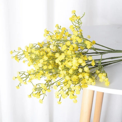 Flori artificiale de gypsophila alb pentru nunta, bricolaj, aranjament de decorare pentru buchet, respirația bebelușului din plastic, flori false, decorațiuni pentru casă