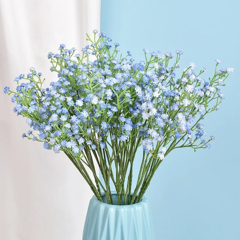 Flori artificiale de gypsophila alb pentru nunta, bricolaj, aranjament de decorare pentru buchet, respirația bebelușului din plastic, flori false, decorațiuni pentru casă