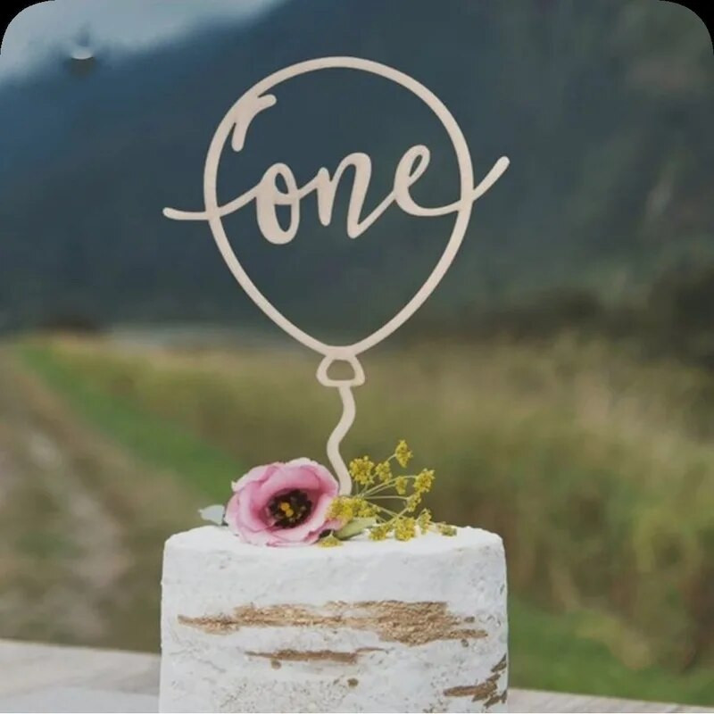 Nauji mediniai su gimtadieniu surengti torto tvarsčiai lazeriu iškirpti 1 numeris vaikams vakarėliams skirtos tortų keptuvės, skirtos Baby Shower Metams senumo deserto dekoravimui