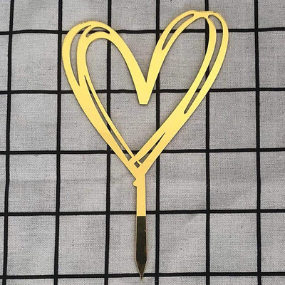 Sretan rođendanski vrh torte Ljubavno srce Umetci za tortu Dekoracije Akrilno zlato srebrno slovo za dječje rođendanske zabave