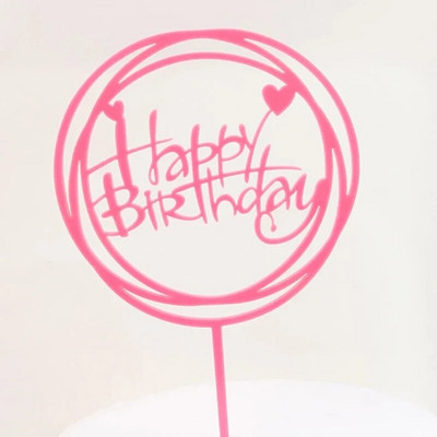 Sretan rođendanski vrh torte Ljubavno srce Umetci za tortu Dekoracije Akrilno zlato srebrno slovo za dječje rođendanske zabave