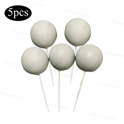 5 vnt. Auksiniai sidabriniai rutuliukai, pagaminti pasidaryk pats, gimtadienio tortų puošmenos Kekselių tortų apmušalai, skirti kūdikių vakarui Vestuvių tortų rutuliukai