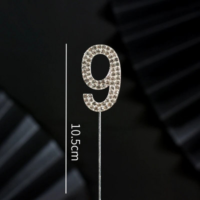 Csillogó strasszos szám tortafestékek arany ezüst 0-9 digitális születésnapi tortadísz esküvői party dekoráció baba zuhany